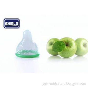 Orange Apple Fruit Flavoured Condoms Dotted Prolong For Sex